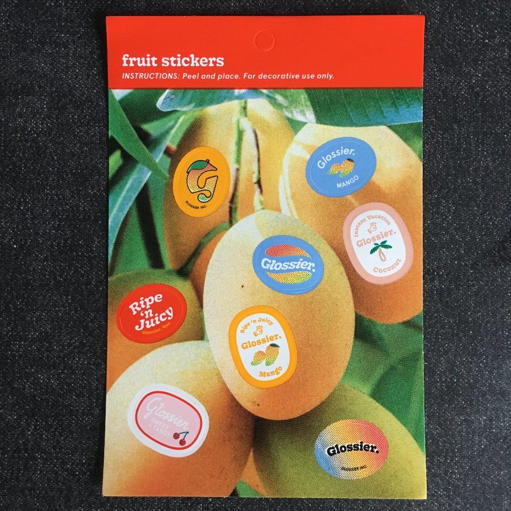 [NWT] Glossier Fruit Stickers
